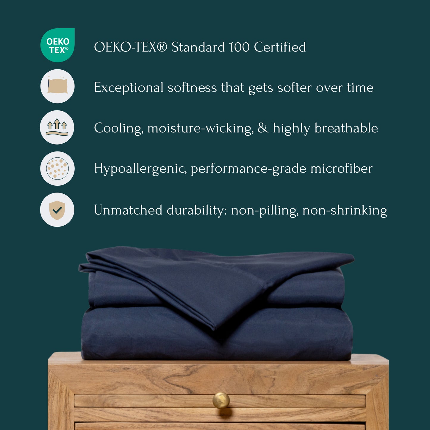 Deep Navy 4-Piece Sheet Set