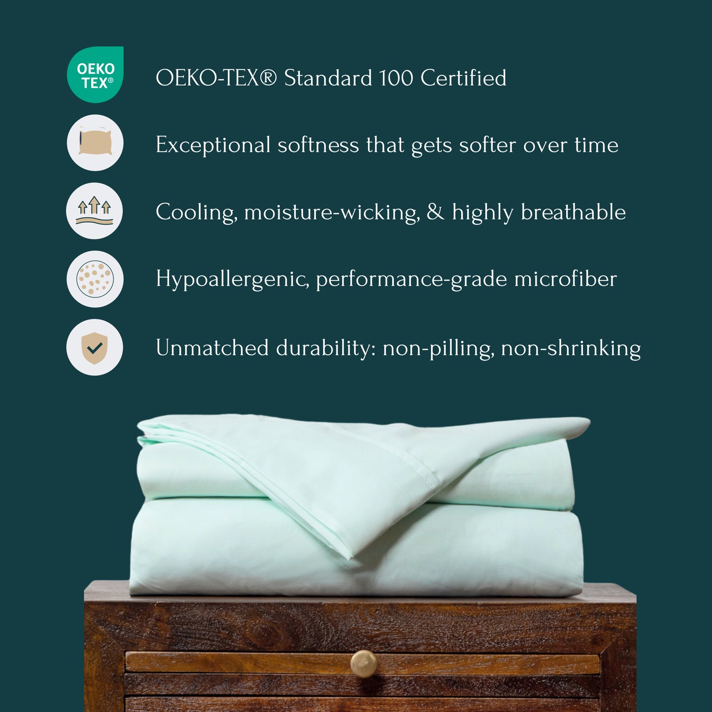 Fresh Mint 4-Piece Sheet Set