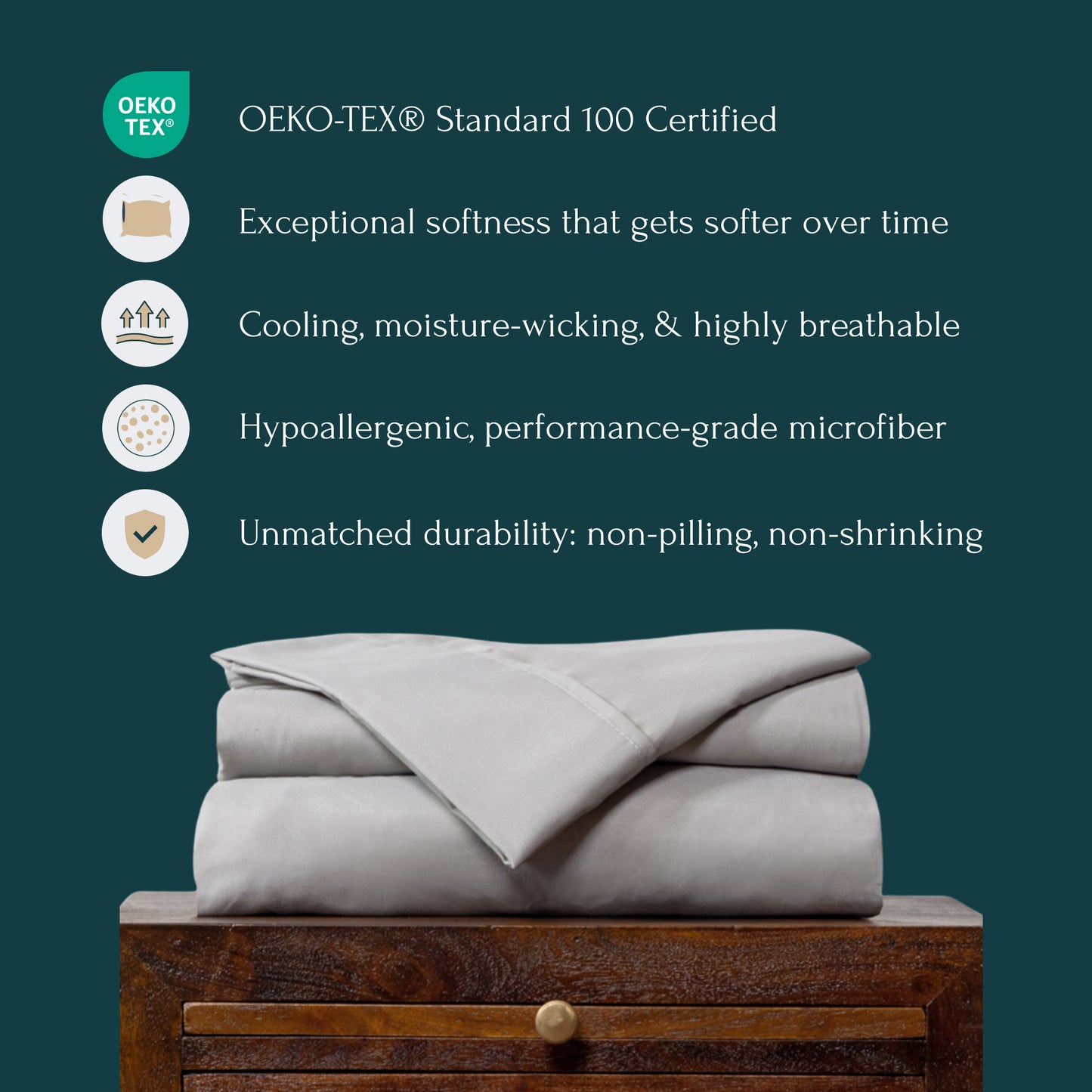 Mist Gray 4-Piece Sheet Set