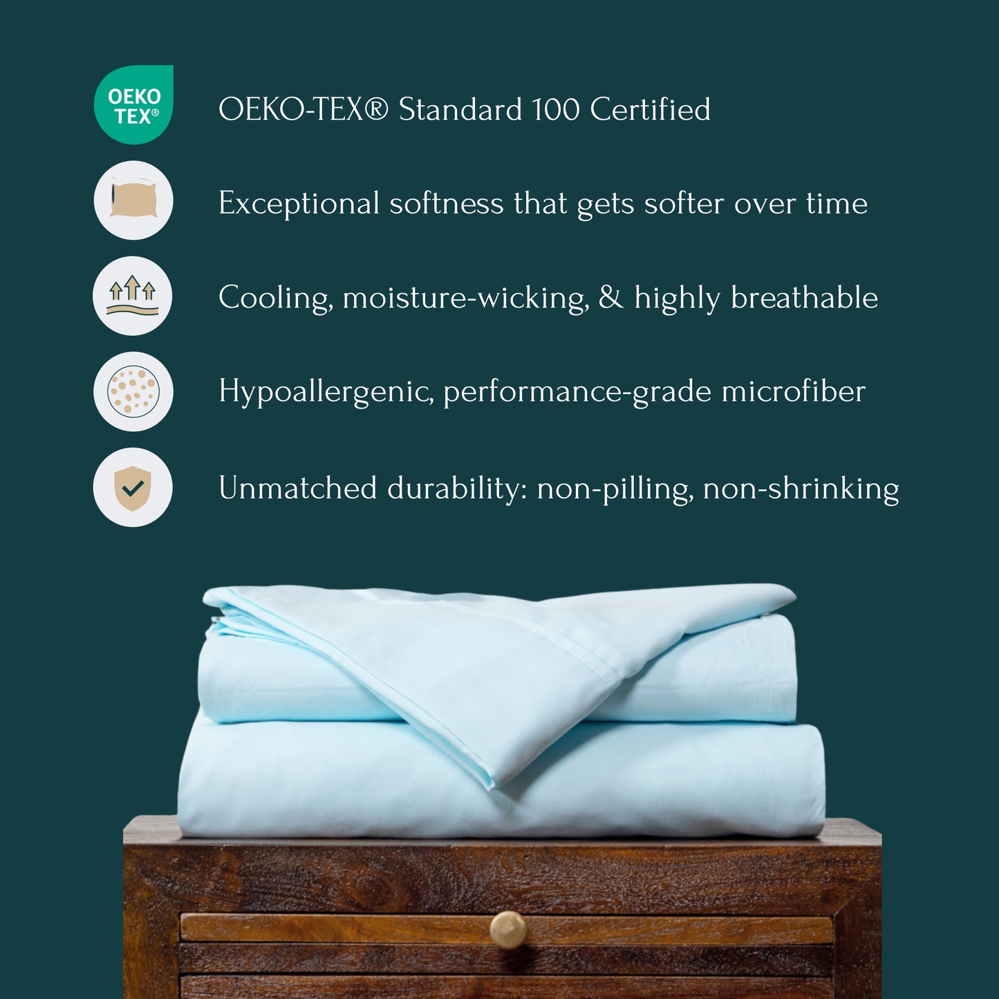 Sky Blue 4-Piece Sheet Set