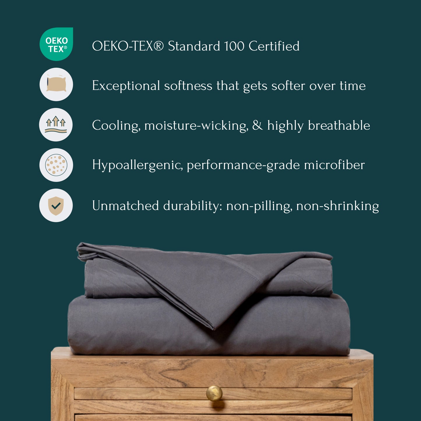 Slate Gray 4-Piece Sheet Set